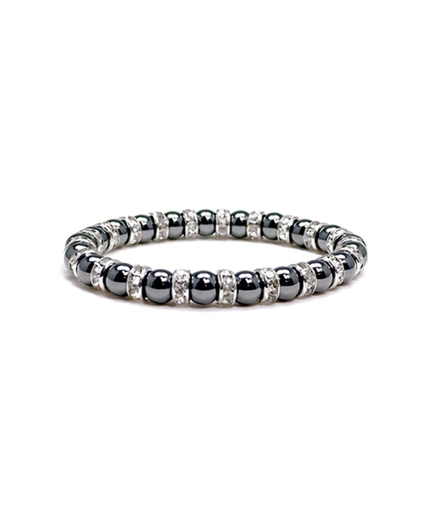 Magnetic Bracelet Women's Tuchi Simulated Pearl Hematite Magnetic Therapy Bracelet by Accents Kingdom - CU116KQY961