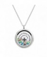 With God All Things Are Possible Stainless Steel Locket Pendant Floating Charms Necklace - CI12NUL25AA