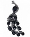 Szxc Jewelry Women's Long Peacock Stretch Scarf Rings - black - CN17XXH0C7Y