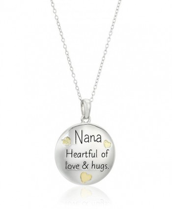 Hallmark Jewelry Sterling Silver Nana "Heart Full of Love & Hugs" Pendant Necklace- 18" - CB12N2GC45L