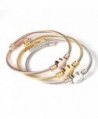 Faurora Bracelet for Women Bangle 3 Cable Wire Bracelets Bangles Stackable Cuff Gift Set - CO186WNTRD2