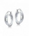 Sterling Silver Square Tube Twisted Earrings