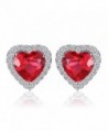 JewelryPalace Heart Of Ocean 3.8ct Created Red Ruby Love Forever Halo Stud Earrings 925 Sterling Silver - CU129N5JLIV
