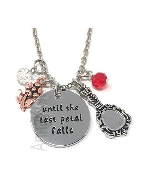 AnnaKJewels Until the last petal falls necklace Beauty and the beast necklace- hand stamped - C012NSN0J4U