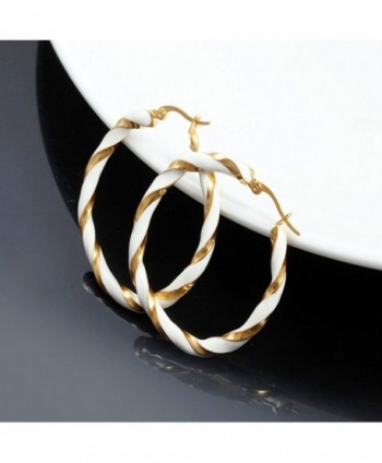 JAJAFOOK Stainless Winding Earrings Accessories in Women's Hoop Earrings