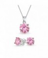Bling Jewelry Simulated Pink Topaz CZ Set 7mm Sterling Silver Stud Set - CT12K5GXY4J