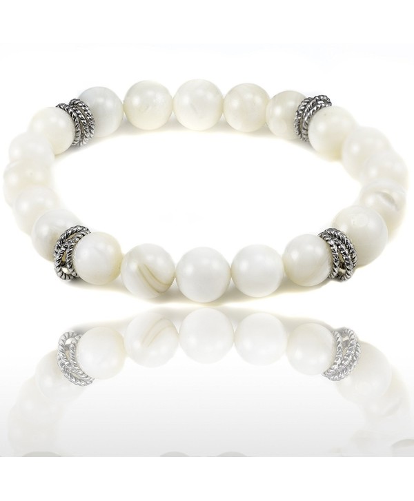 Julie Jewelry | Pearl Stretch Bracelet - White - CR126H655RZ