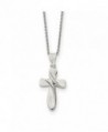 Sterling Silver Polished Open back Cross Necklace - 18 Inch - Spring Ring - CH113ODG5NN
