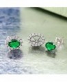 Emerald Sterling Silver Earrings Jackets in Women's Stud Earrings