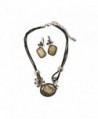 Women's Fashion Flower Power Choker Necklace Earrings Set- IJFAFP 15+3.5" Extend - CV12LRPQXCH