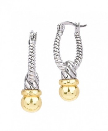 8MM Ball with Rope Design Drop Two Tone Earrings - CA12O23TOR1