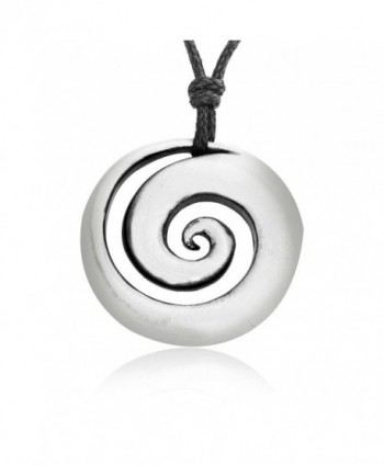 Dan's Jewelers Classic Spiral Shell Necklace Pendant + Silver Plated Clasp- Fine Pewter Jewelry - CK11175VV2Z