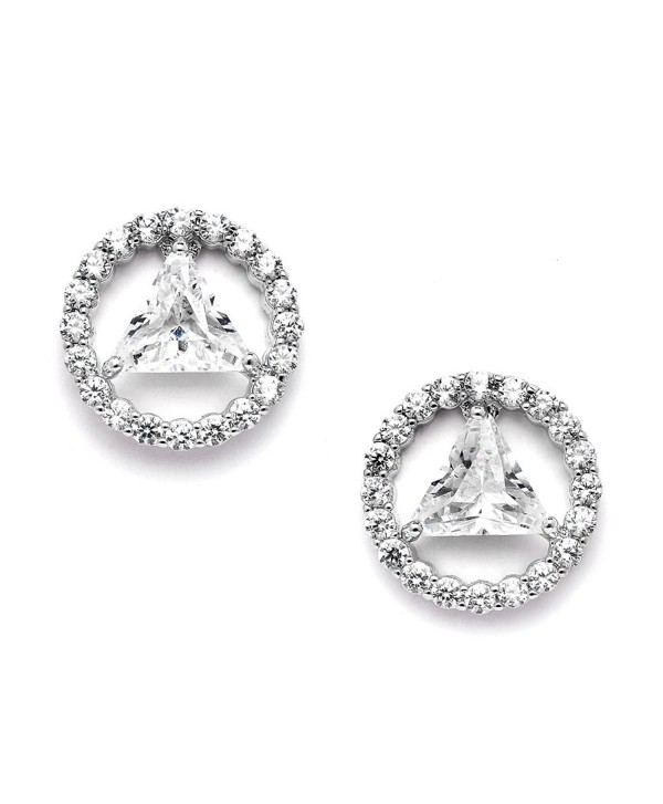 Mariell AA Recovery Symbol Cubic Zirconia Earrings Celebrate Alcoholics Anonymous Sobriety - C51295PN3KL