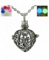 Noctilucence Glow Heart Locket Necklace Cage Fragrance Essential Oil Aromatherapy Diffuser - CW1210JWE9L