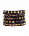 Long Hippie Bohemian Seed Beads Rasta Beaded Wrap Around Leather Bracelet - CK126OI3P6T