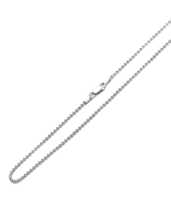 Sterling Silver 1.8mm Italian Bead Chain Necklace(16"~30" Inch) - CR118SHFD51