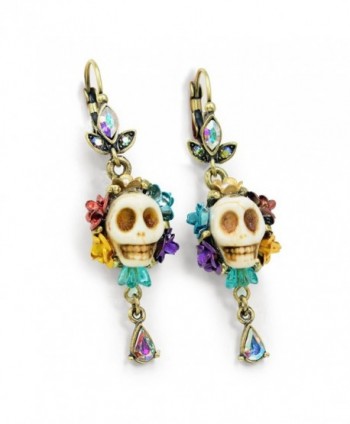 Bone Sugar Skull Earrings Mexican - C5127WFUPEX