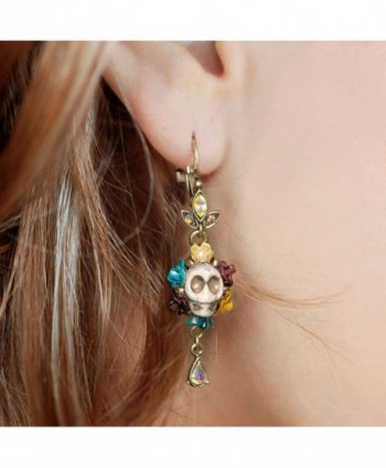Bone Sugar Skull Earrings Mexican in Women's Drop & Dangle Earrings
