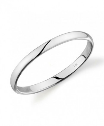 10k Yellow or White or Rose Gold Light Comfort Fit 2mm Wedding Band - white-gold - CF17YGOME6O