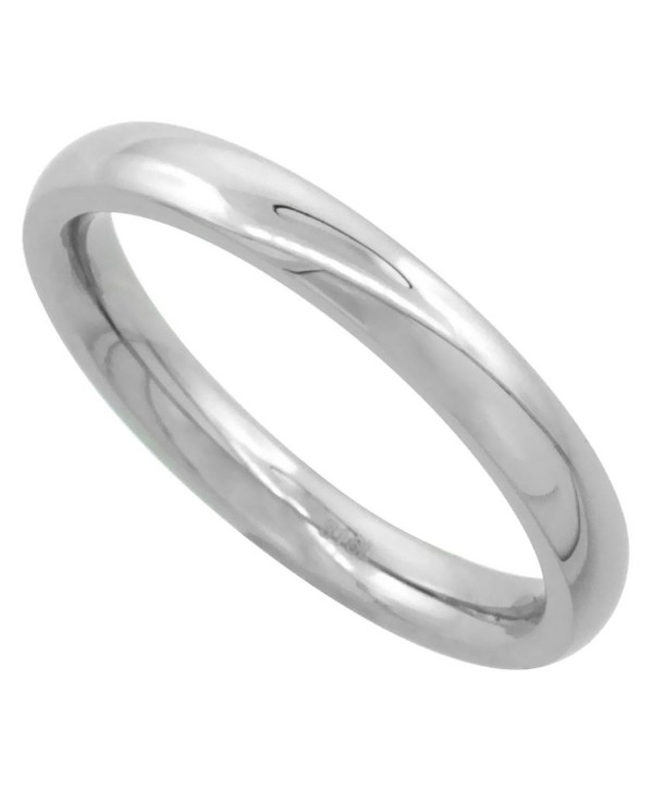Surgical Steel Plain Wedding Band Thumb Ring / Toe Ring 3mm Domed Comfort-Fit High Polish- sizes 5 - 12 - CU112E510TL