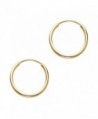 Women's 14k Yellow Gold 1mm Wide Endless Classic Hoop Earrings (0.55" Diameter) - CF12IIVMZNT