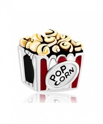 CharmsStory Hot Food Pop Corn Silver Plated Charm Beads For Bracelets - CN127JBKHFH