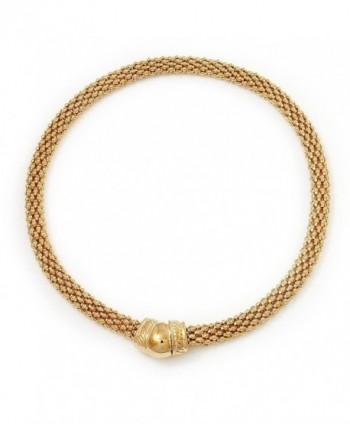 Gold Plated Mesh Magnetic Choker Necklace - 42cm length - CG116Q12GXX