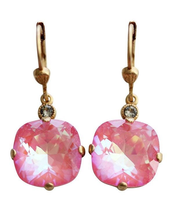 Catherine Popesco Goldtone Crystal Round Earrings- Ultra Blush 6556G - CE11XSK9H8R
