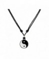 Yin Yang Pendant on Adjustable Black Rope Cord Necklace - C6120FBKBO5