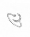 White Cresent Moon Sterling Silver in Women's Band Rings