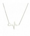 Stainless Steel Heartbeat Necklace - Jeanish Heart Electrocardiogram EKG Nursing Gift JEW170804 - SILVERY - CO186ZI0ARK