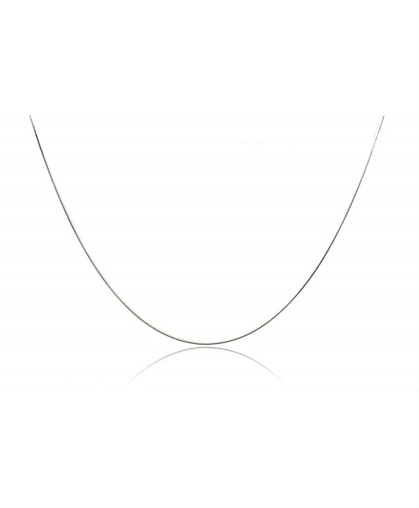 Chelsea Jewelry Basic Collections Italian designed 1.2mm Wide 18K White Gold Round Shaped Snake Chain Necklace - C41269KLOHJ