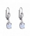 KELITCH White Oval Created-Opal Dangles Leverback Drop Earrings for Women - CX18567A2ZO