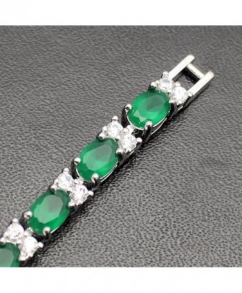 Bracelet Gemstone Emerald Crystal Zirconia in Women's Tennis Bracelets