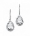 Mariell Pear-Shaped CZ Bridal Wedding Teardrop Dangle Earrings - Real Platinum Plated Jewelry For Brides - CM17Z50UXLK