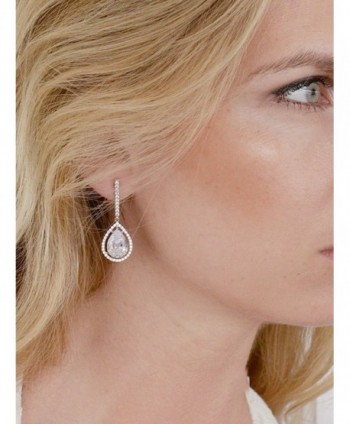 Mariell Pear Shaped Wedding Teardrop Earrings in Women's Drop & Dangle Earrings