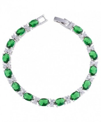 Simulated Emerald Zirconia Plated Bracelet