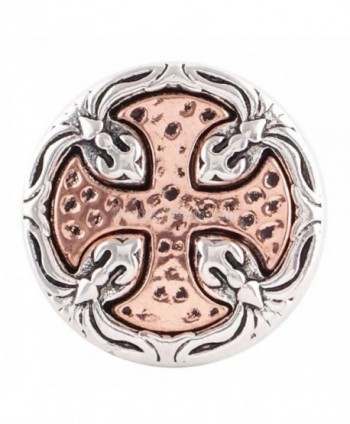 Easter Gift- Interchangeable Snap Jewelry Metal Rose Gold & Silver Cross fits 18mm by My Gifts - CB183N9D20C
