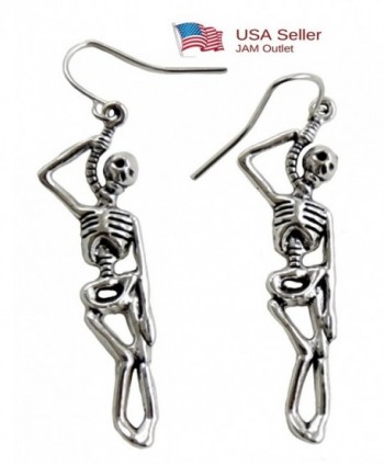 Hanging Skeleton Halloween Gothic Earrings - Silver Hypoallergenic Jewelry - US SHIPPING! - CA12N1ZQEP7