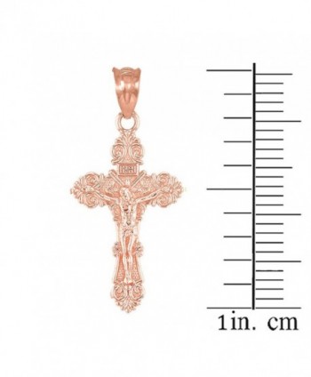 Dainty Floral Design Cross Pendant in Women's Pendants