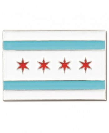 PinMart's Rectangle City of Chicago Flag Enamel Lapel Pin - CE11KT9KCI9