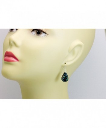 Sterling Abalone Earrings Teardrop Peacock