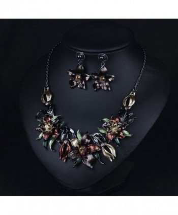 Hamer Multi color Statement Necklace Earrings in Women's Jewelry Sets