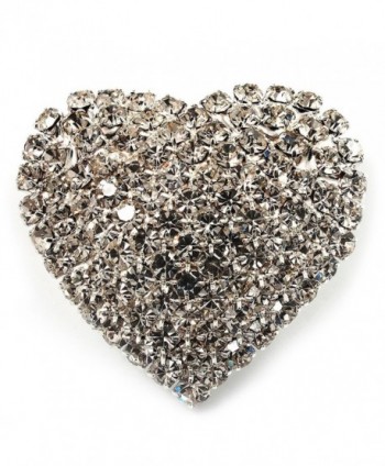 Clear Diamante Heart Brooch (Silver Tone) - C8114H71YE5