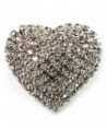 Clear Diamante Heart Brooch (Silver Tone) - C8114H71YE5