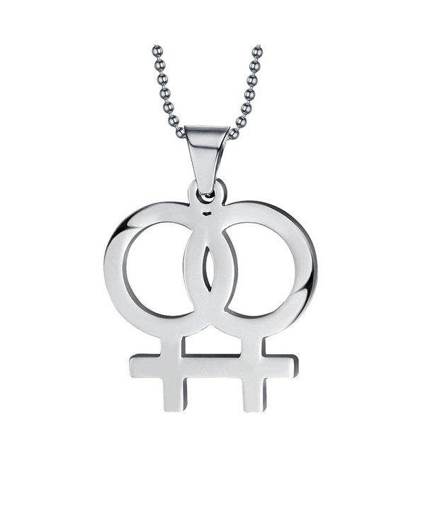 UM Jewelry Gay & Lesbian LGBT Pride Stainless Steel Pendant Necklace - C311XVQ4AAV