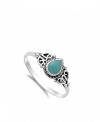 Simulated Turquoise Sterling Silver RNG14145 9