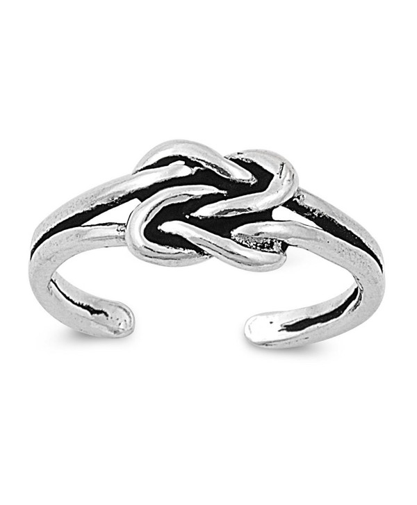 Sterling Silver Infinity Knot Mid Finger / Mid Knuckle Ring - 6mm - CM11DYBRF11