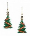Sienna Sky Sparkly Green Christmas Tree Sterling Silver Earrings 1713 - CR11DWZ6XPD