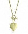 1928 Jewelry Brass Heart Toggle Locket Necklace - CM1191ECTAV